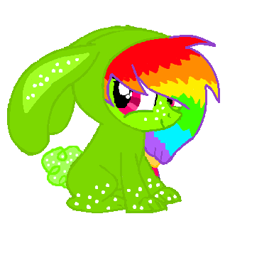 Tabery filly in a bunny costume