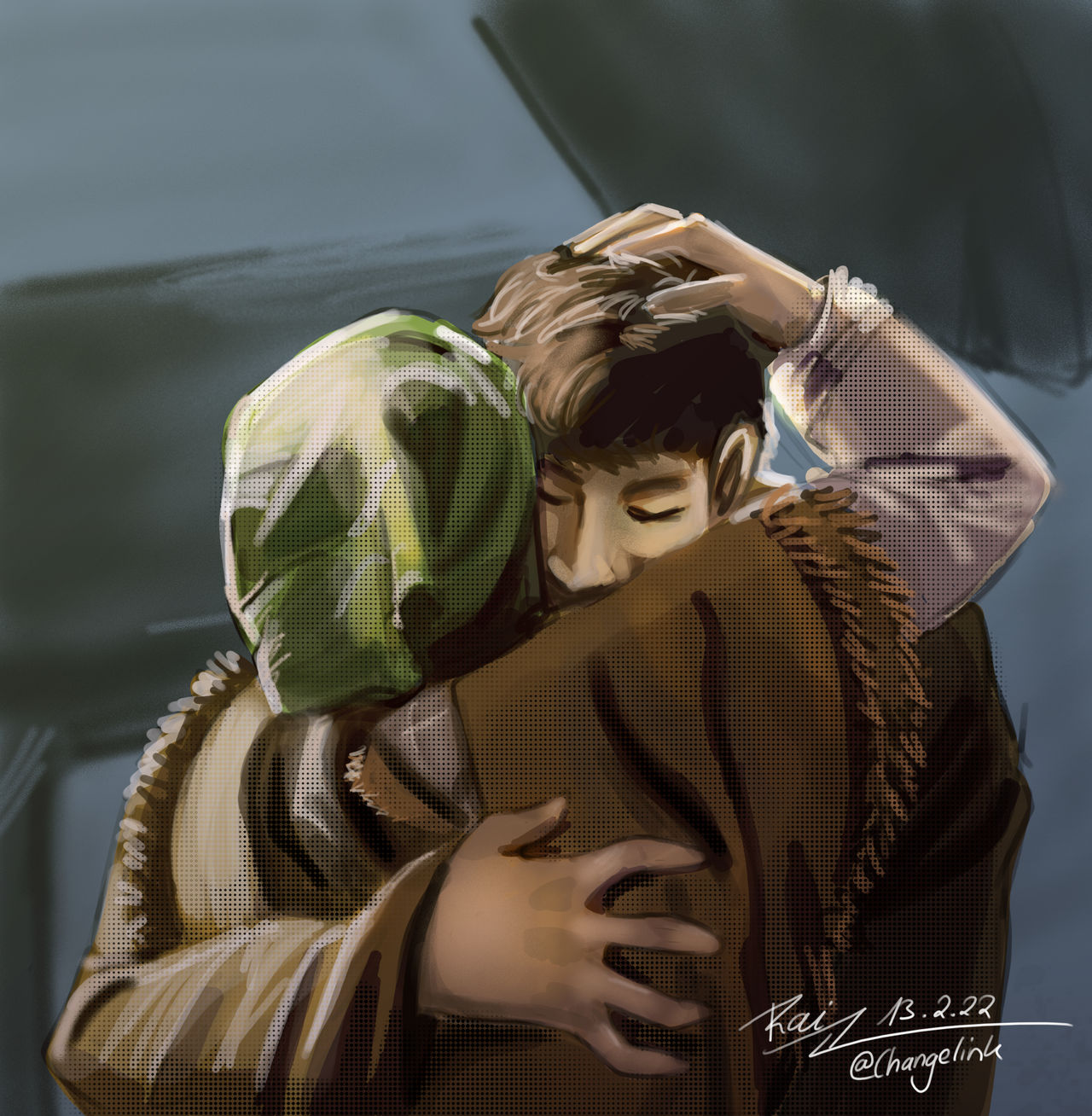 Hunith and Merlin hug by Changelink on DeviantArt