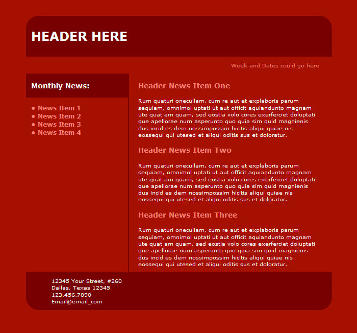 Basic Email Newsletter Template by NICKBONE on DeviantArt