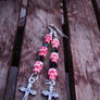 Red Skull + Cross Earrings