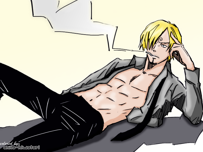 Sanji sexy pose coloring