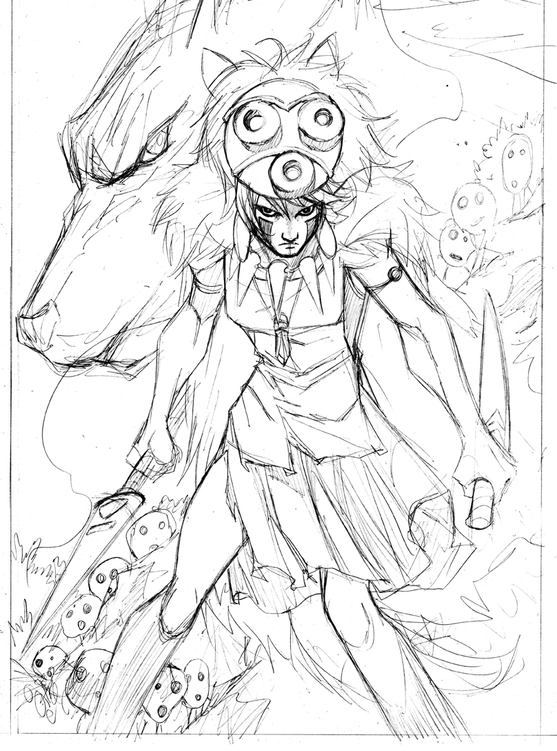 Princess Mononoke, pencils