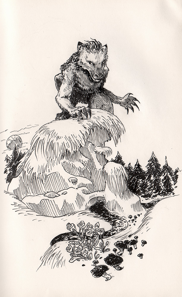 Inktober: Lycanthrope by evanjensen