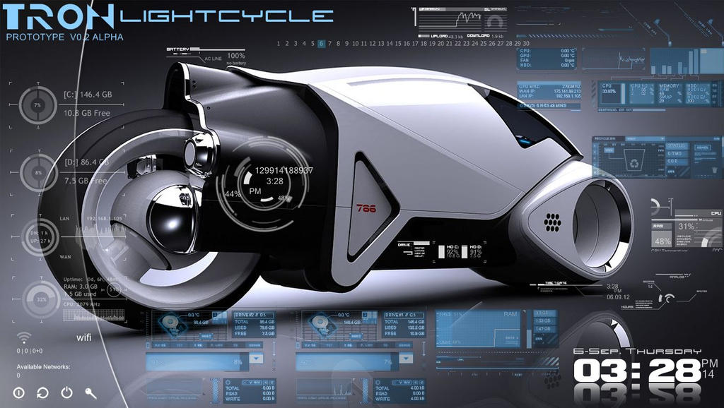 TRON Theme Rainmeter by oneazam
