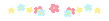multicoloured pixel flower divider
