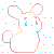 Rainbow Bunny -  F2U Icon by Yesirukey