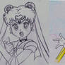 Sailor Moon (sketch and colorful)