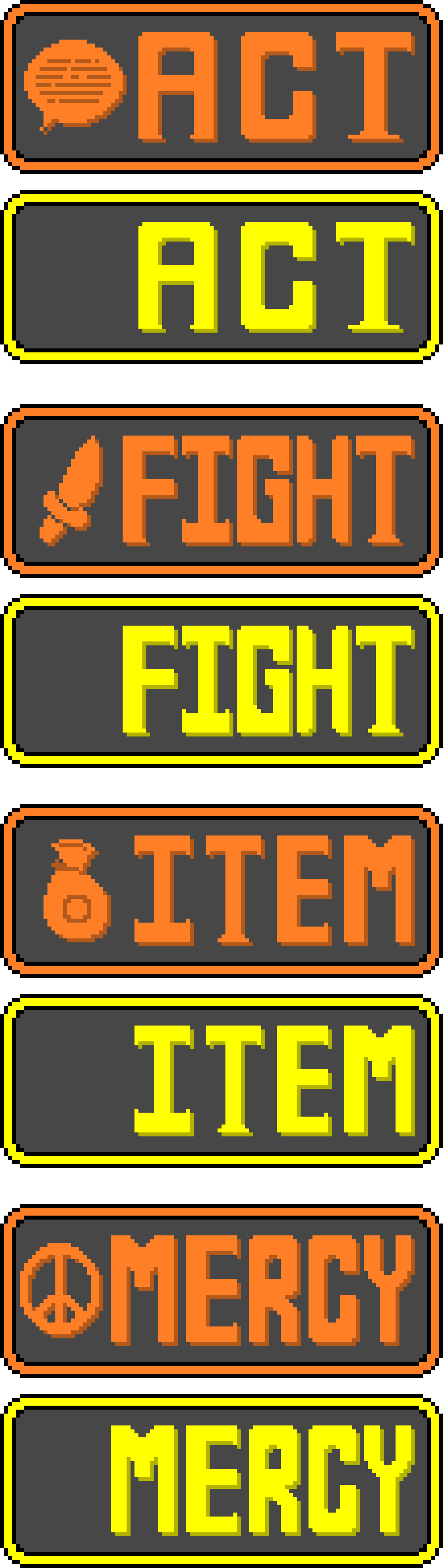 (UNDERTALE) Battle Buttons by Garzillathehedgehog on DeviantArt