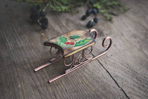 Copper Sled Ornament