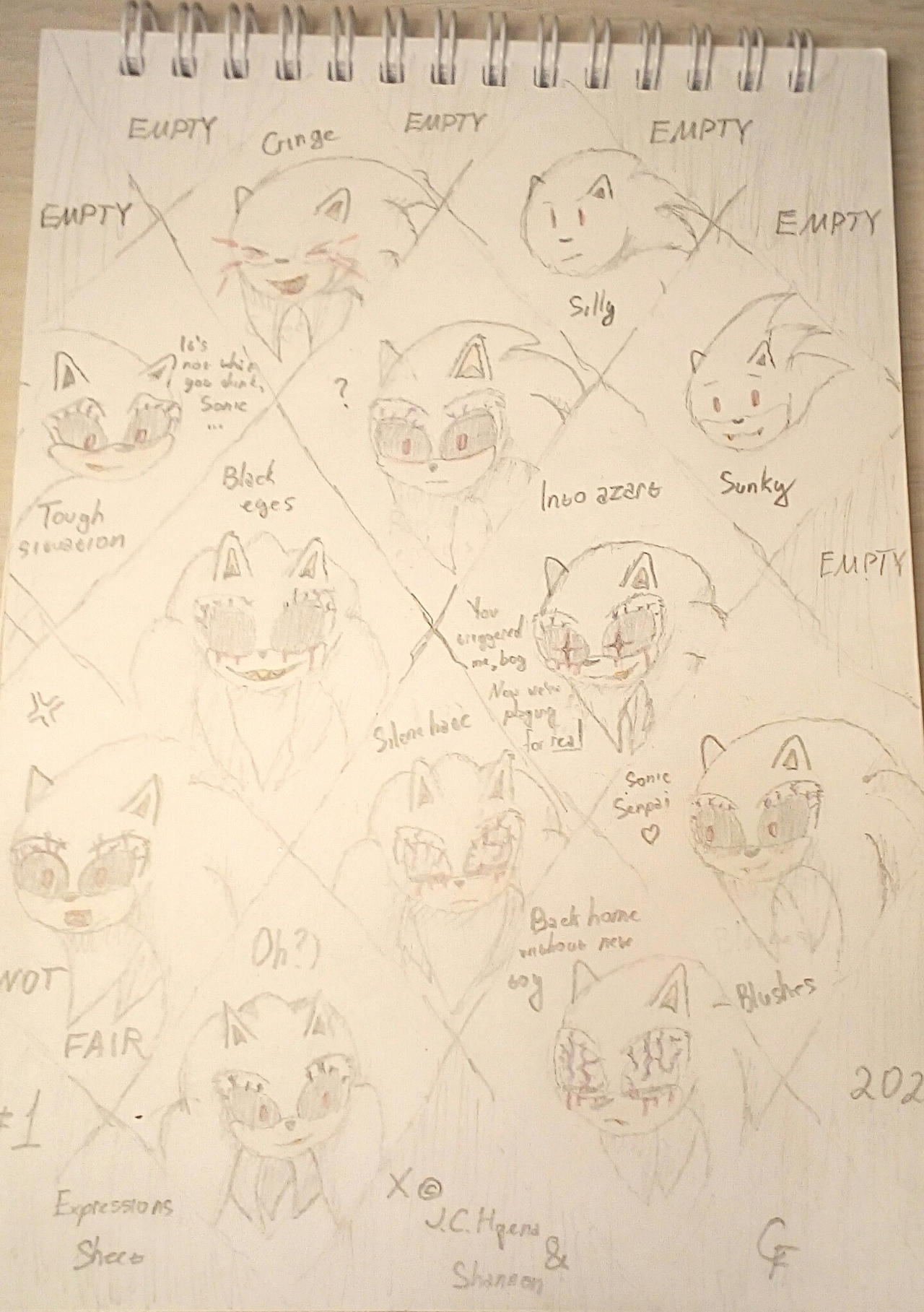 X (Sonic.exe) Expression Sheet by EnderDragneel17 on DeviantArt