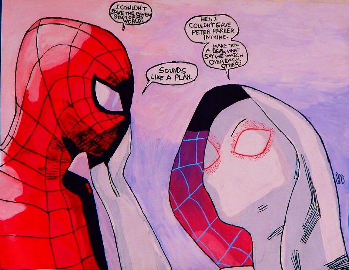 Spider Man And Spider Gwen In Acrylic by WowLovely88 on DeviantArt