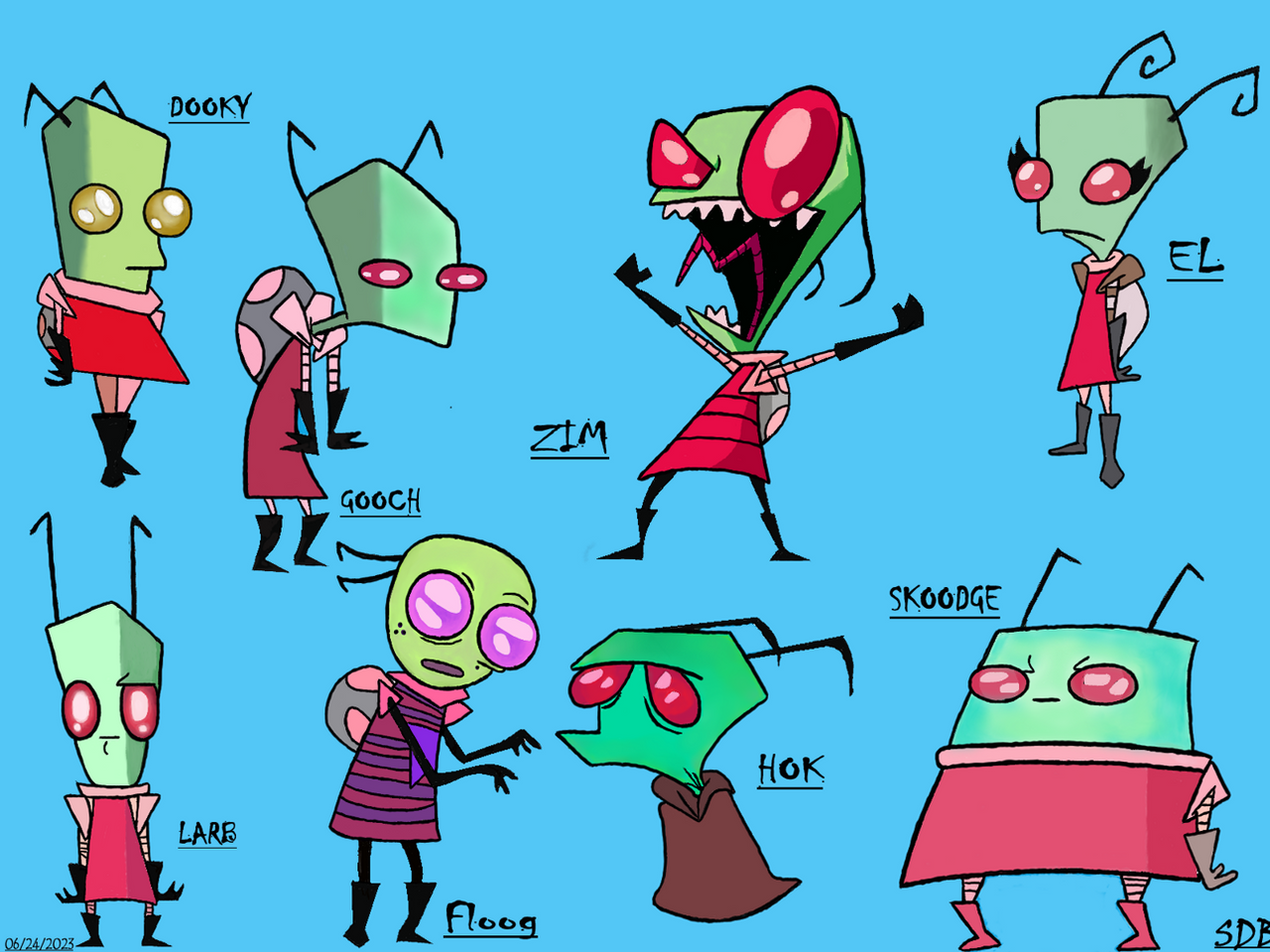 Invader Zim Multi Character Study by WowLovely88 on DeviantArt