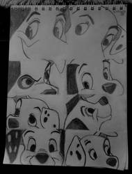 Graphite Study. 101 Dalmatians Expressive Eyes. 