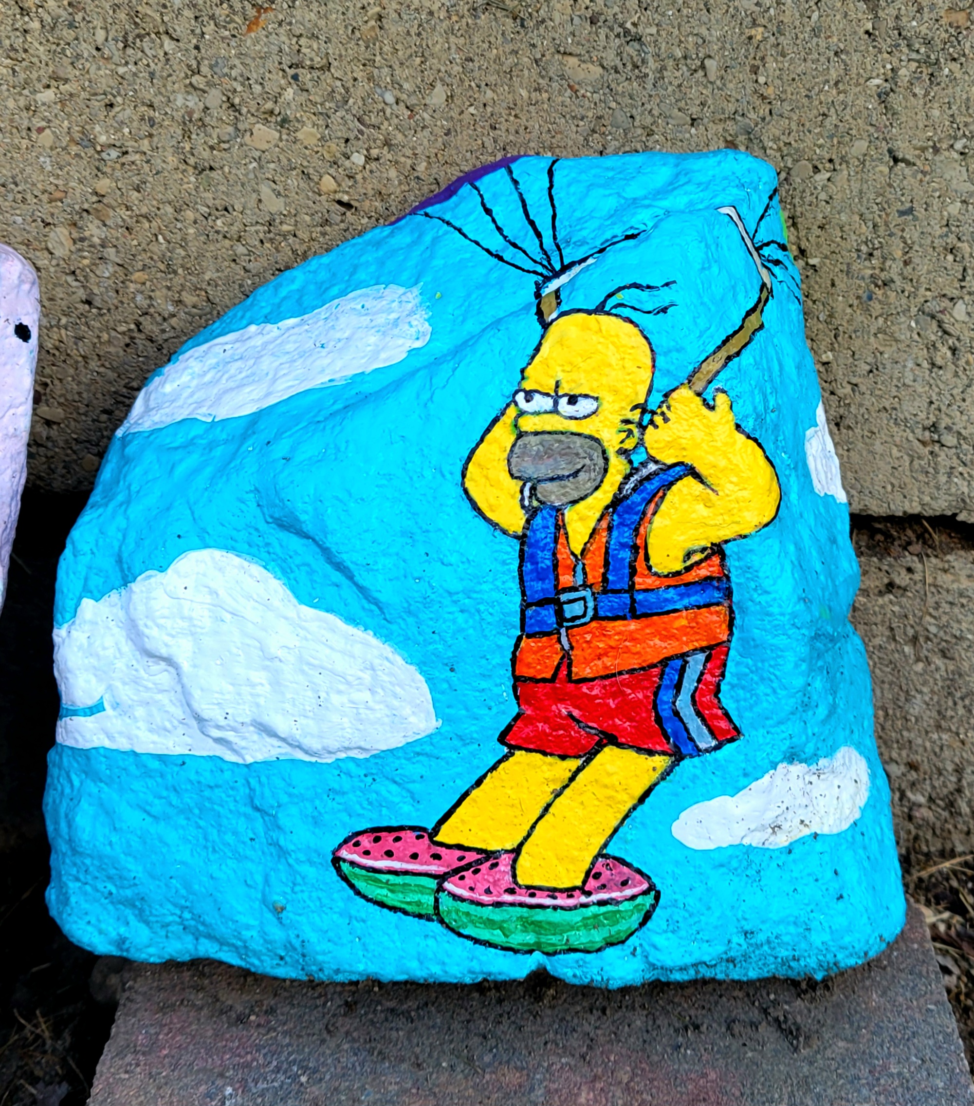 Homer Simpson Pop Rocks Homer Simpson Parasailing (Painted rock) by WowLovely88 on DeviantArt