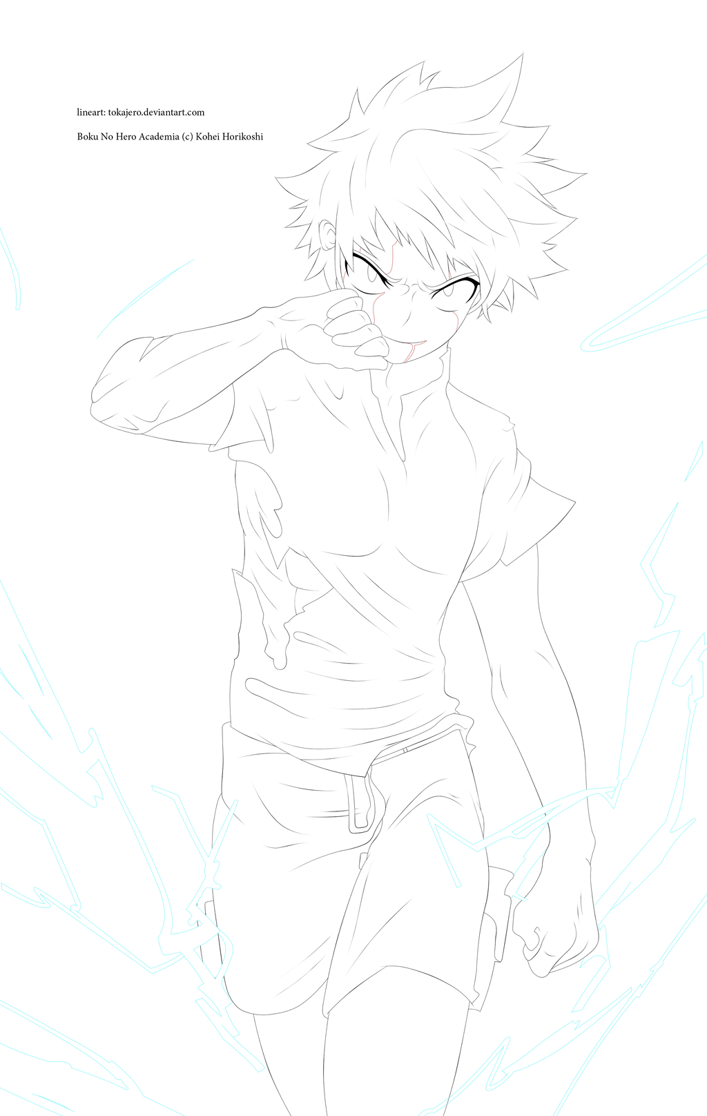 Anime Line Art Mha - Diente Wallpaper