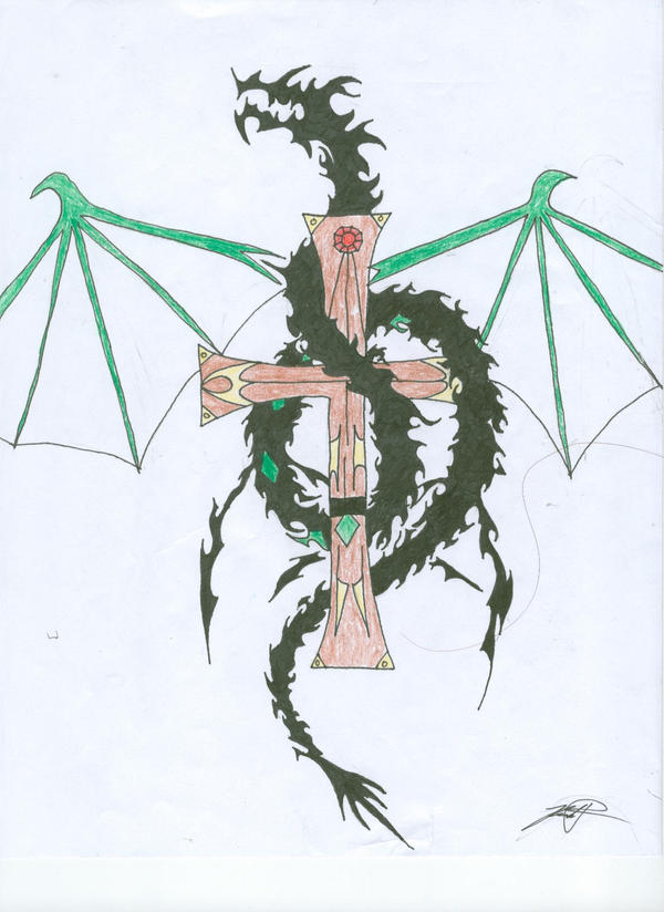 Dragon and Cross by King-Kalpour on DeviantArt