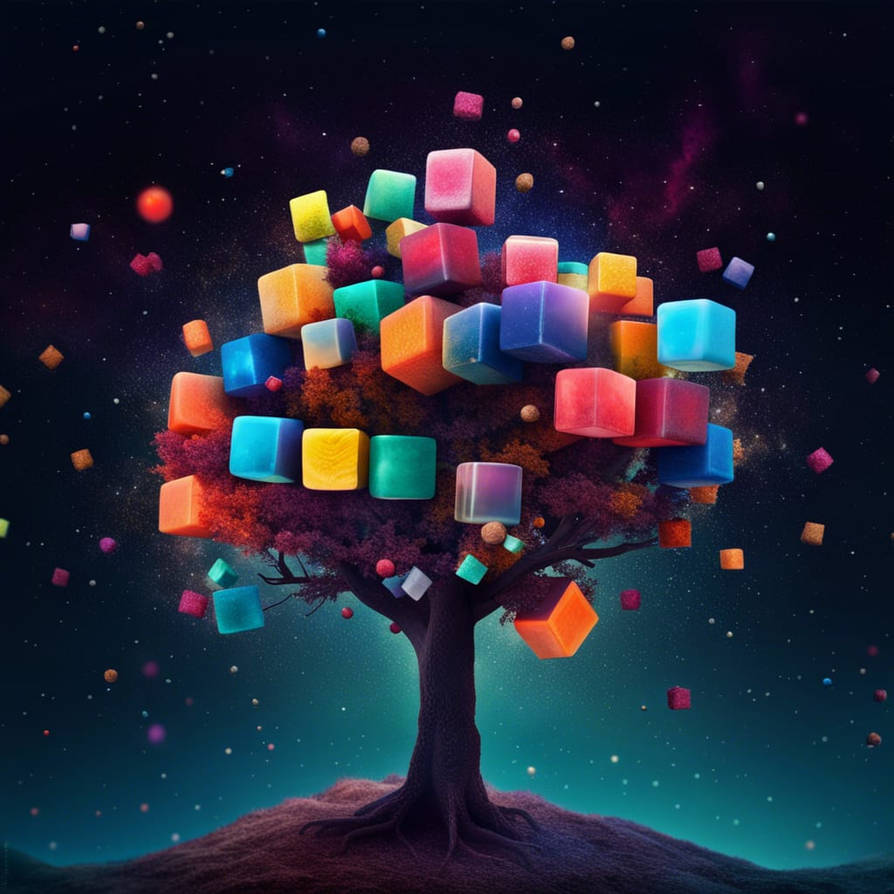 Cube Tree Drawing colorful cubes tree by moonraavi on DeviantArt