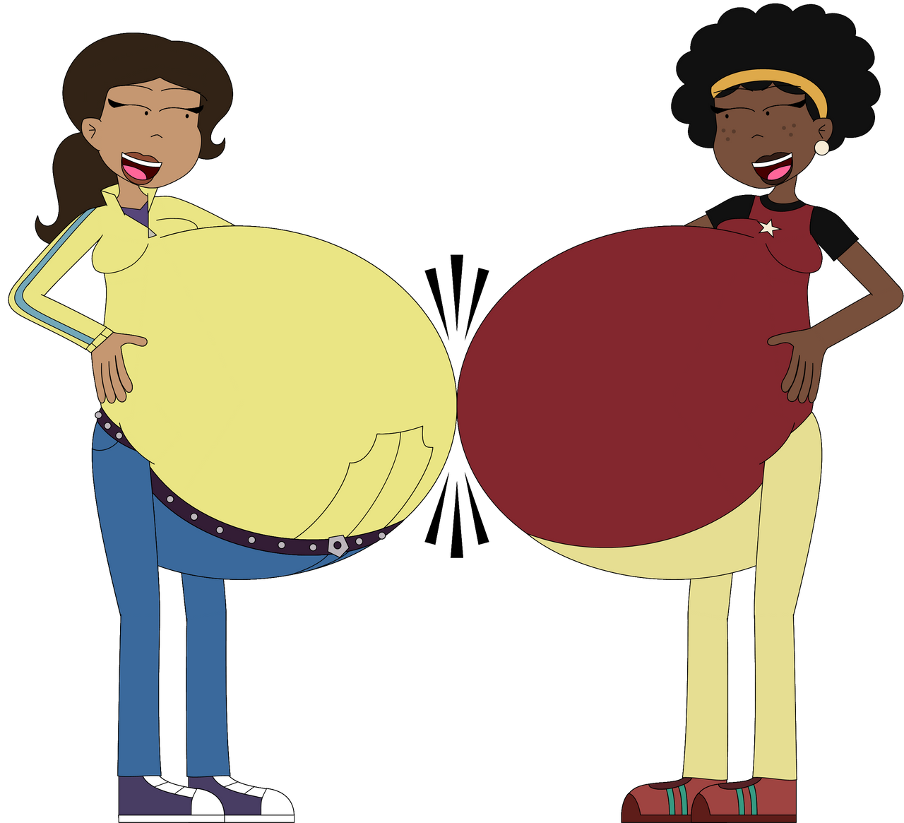 Aviva Inflation Koki and Aviva belly bump by AngrySignsReal on DeviantArt
