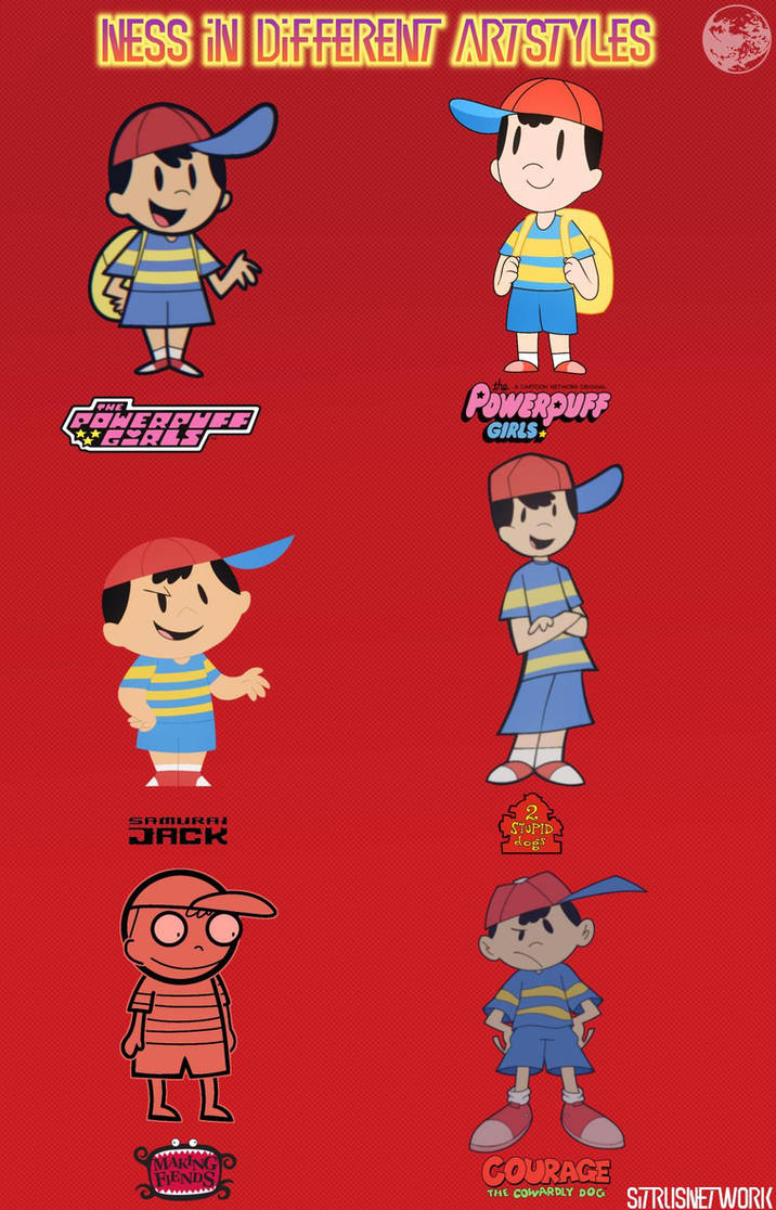 Ness In Different Styles by mbledsole89990006556 on DeviantArt