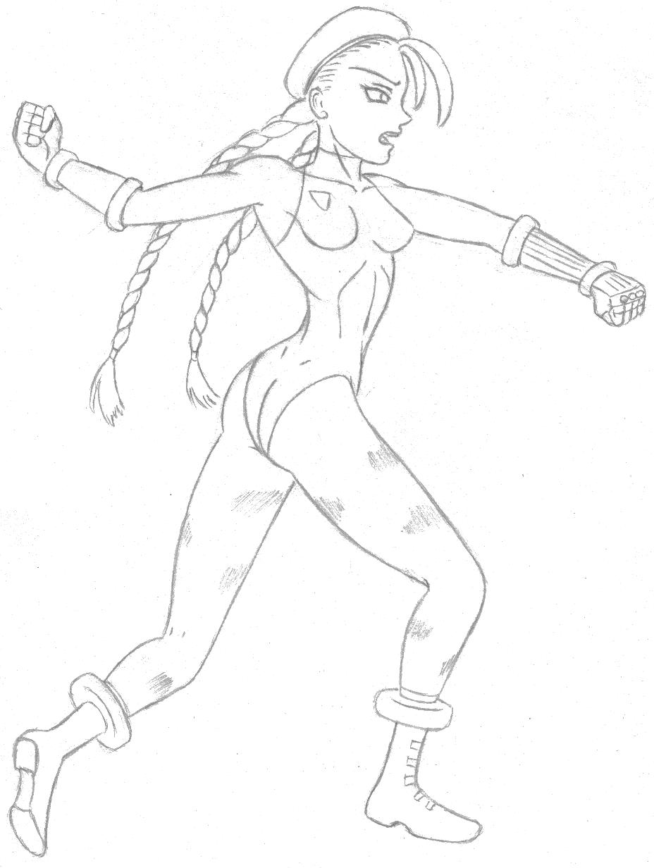 Cammy dynamic pose sketch