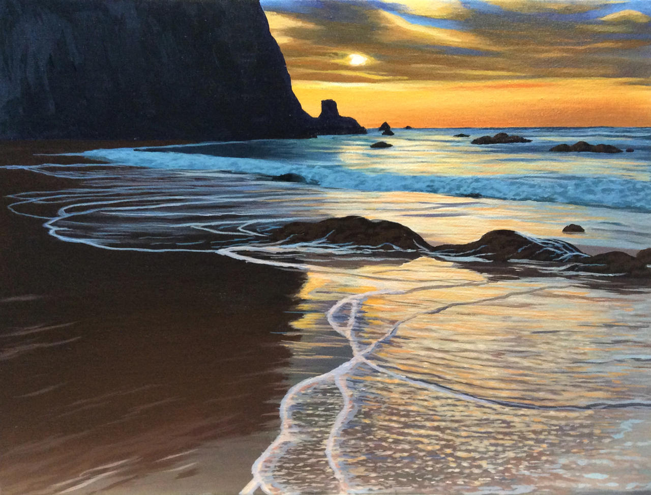 Sunset Surf- Original Painting