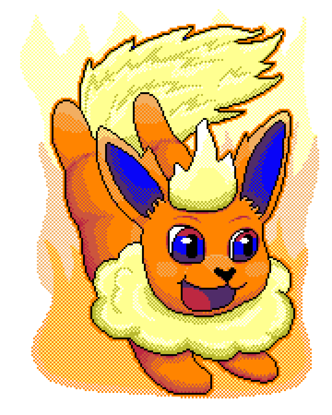 Flareon PixelArt by RandomRodger on DeviantArt