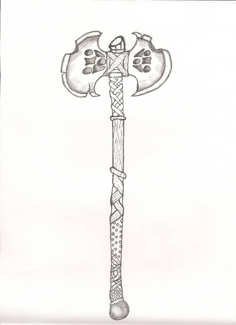 Battle Axe Original Drawing By Devinsuthone On Deviantart