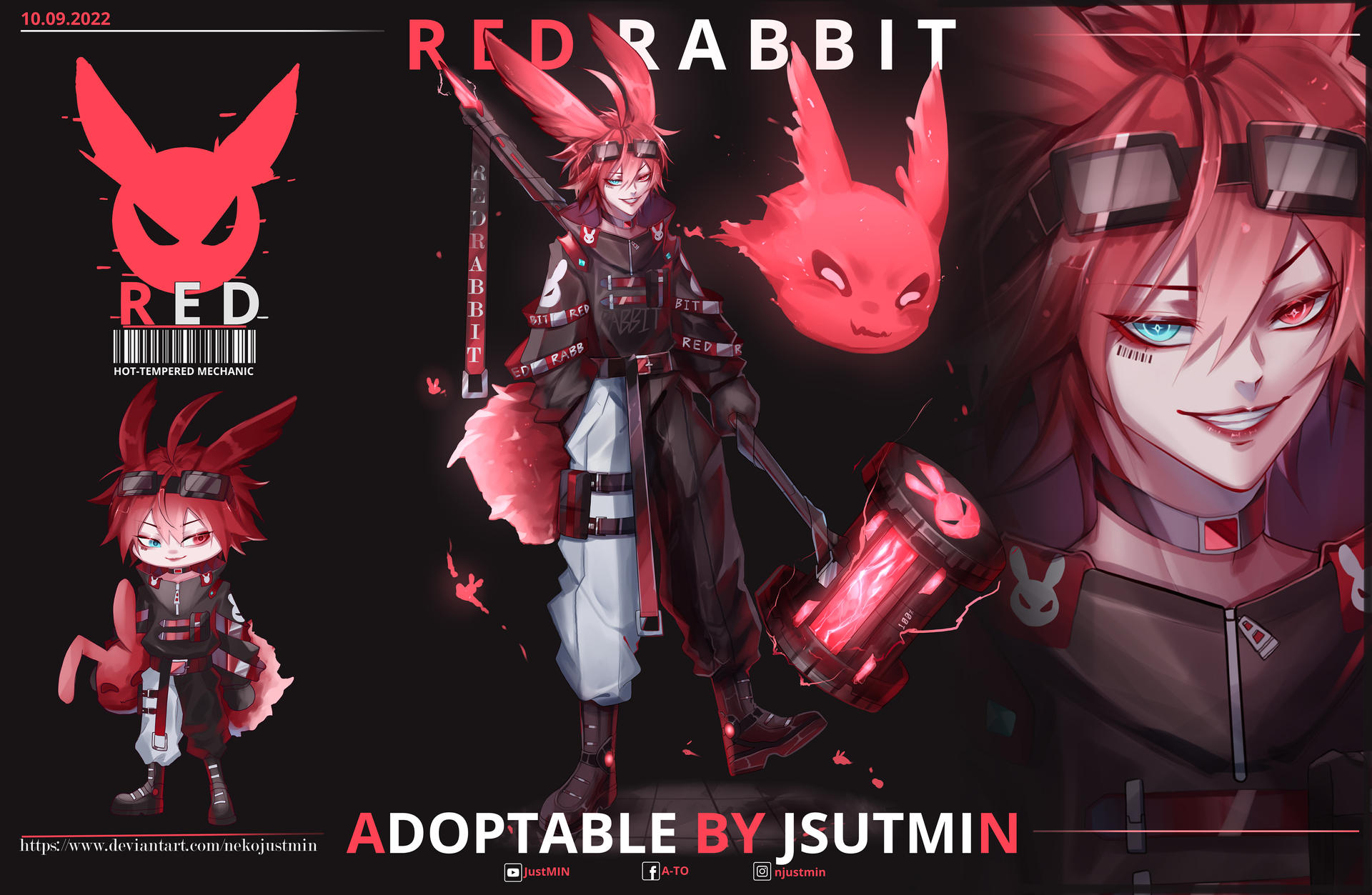 (CLOSE) Adoptable : REDRABBIT by NEKOJUSTMIN on DeviantArt