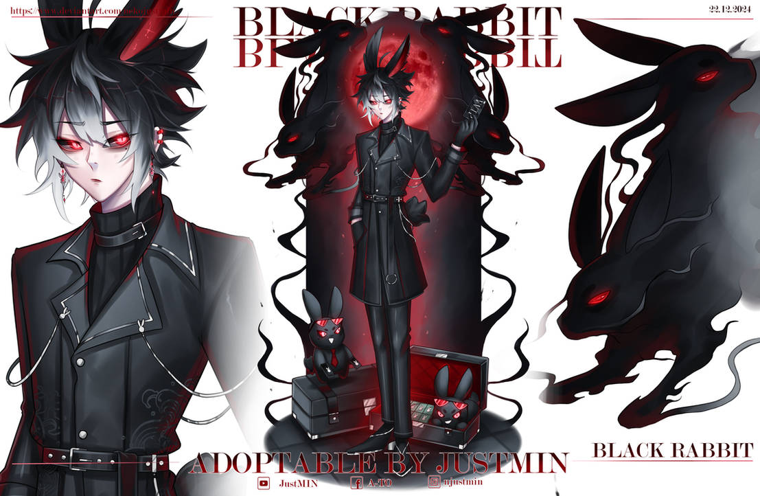 (OPEN) Adoptable : BLACK RABBIT by NEKOJUSTMIN on DeviantArt