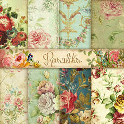 A1 (4)Victorian classic. Floral Digital Paper Pack