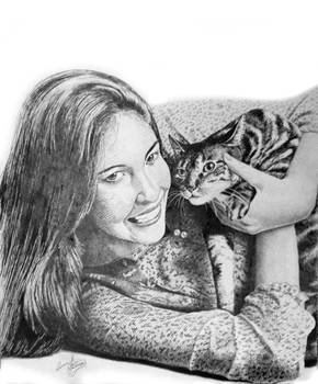 Girl with her Cat