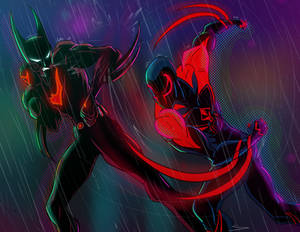 Batman Beyond boxing Spider man 2099