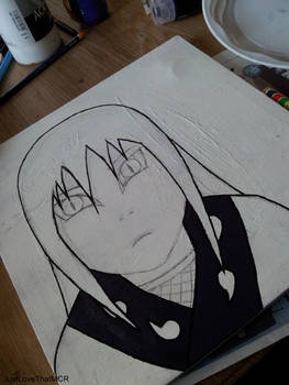 Orochimaru painting, step 2.