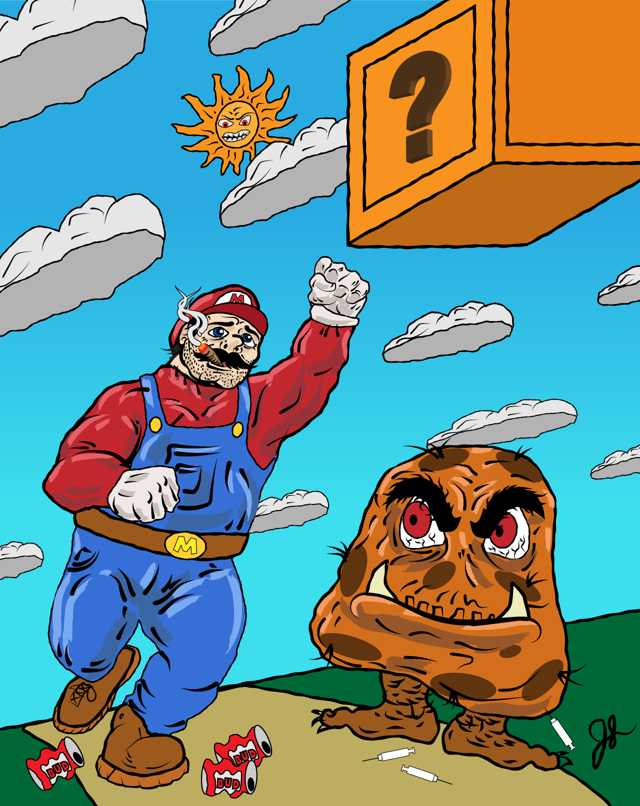 Middle-aged Mario by JohnLong82 on DeviantArt
