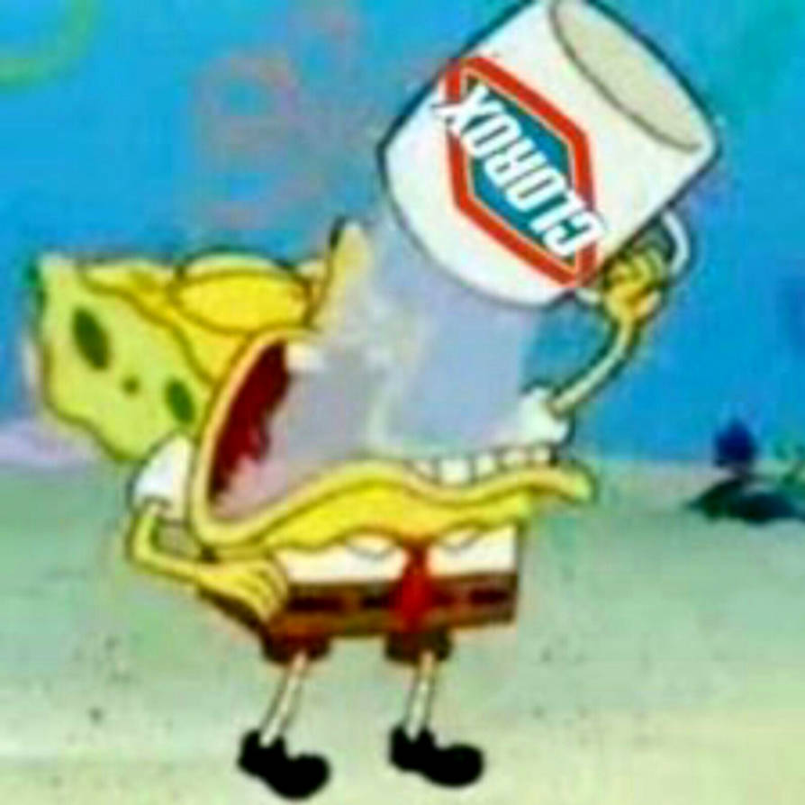 SpongeBob drinking entire Clorox Bleach by J0J0999Ozman on DeviantArt