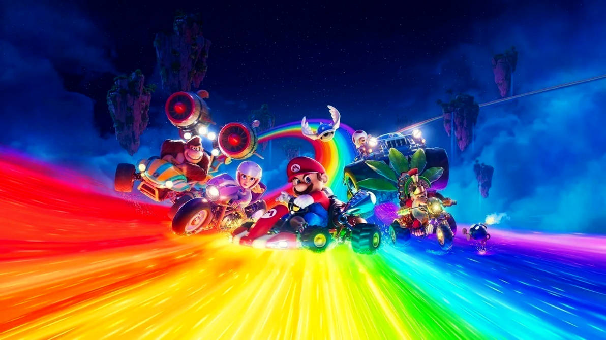 The Super Mario Bros. Movie Rainbow Road Wallpaper by J0J0999Ozman on ...