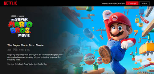 The Super Mario Bros. Movie on Netflix