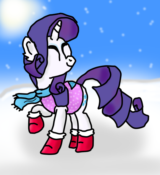 Snow Rarity Deviantart Rarity Ready for Winter by IndigoRushBrony on DeviantArt