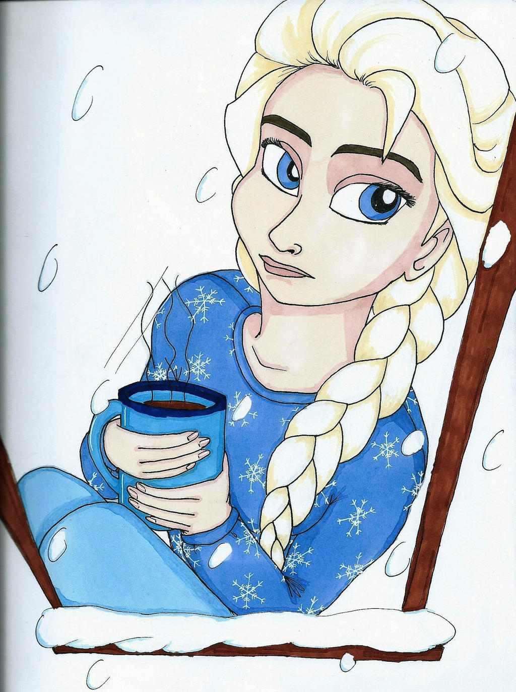 Hot cocoa and snowflake pj's