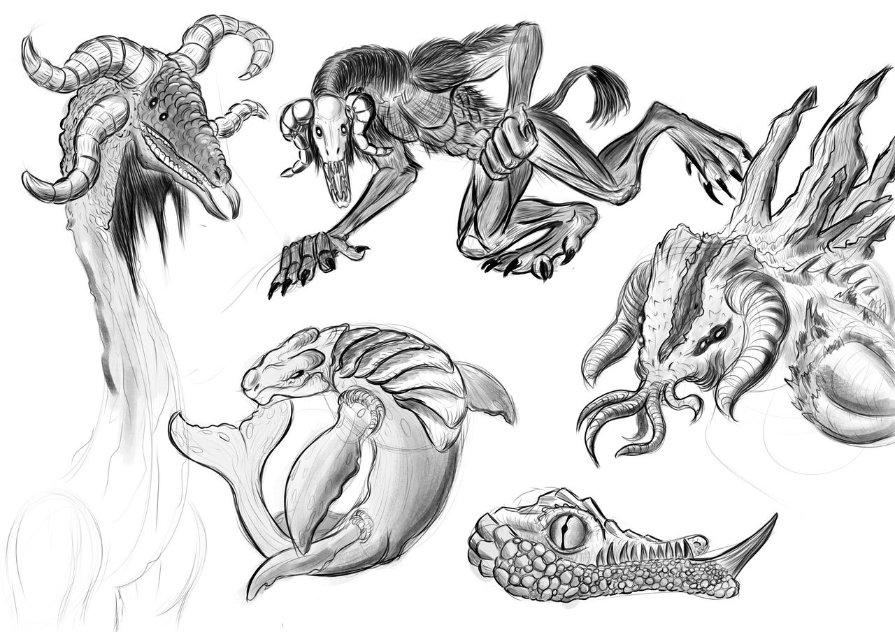 Monsters Sketches by Zaexius on DeviantArt