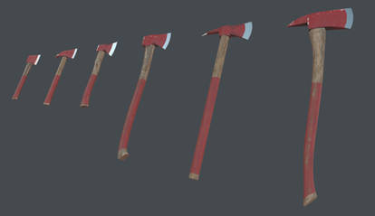 Fire axes lowpoly game asset