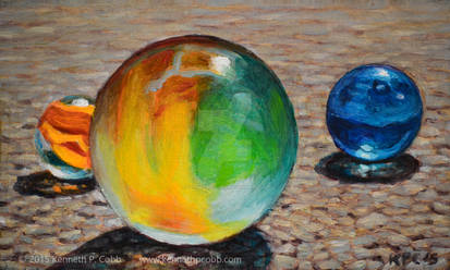 Kenneth Cobb Marbles 2015 OilonBoard  3x5hicopyrig