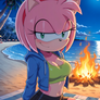 Amy Rose (She enjoys the nighttime scenery of the beach)