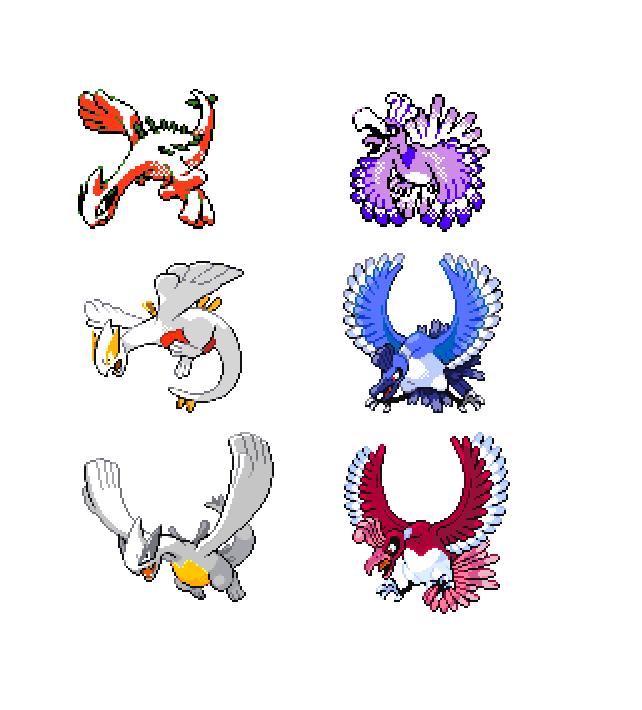 Pokemon Palette Swaps — shiny ho-oh and shiny lugia?