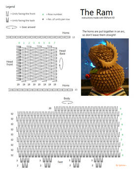 3D origami Ram instructions