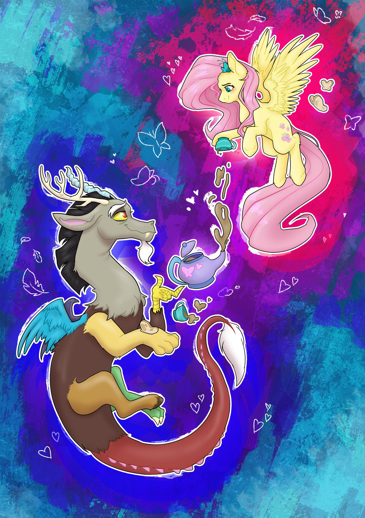 Mlp Tea Vector MLP Fluttercord tea party Fanart (with background) by DelfinaLuther on ...