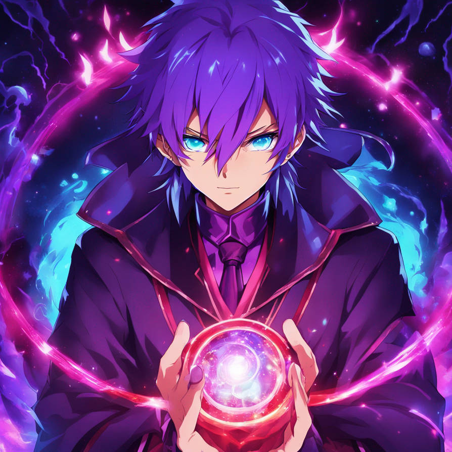 Wizard Runes Anime Cool Fantasy Anime Wizard Wear A Unique Purple Sui by Neosubi on DeviantArt