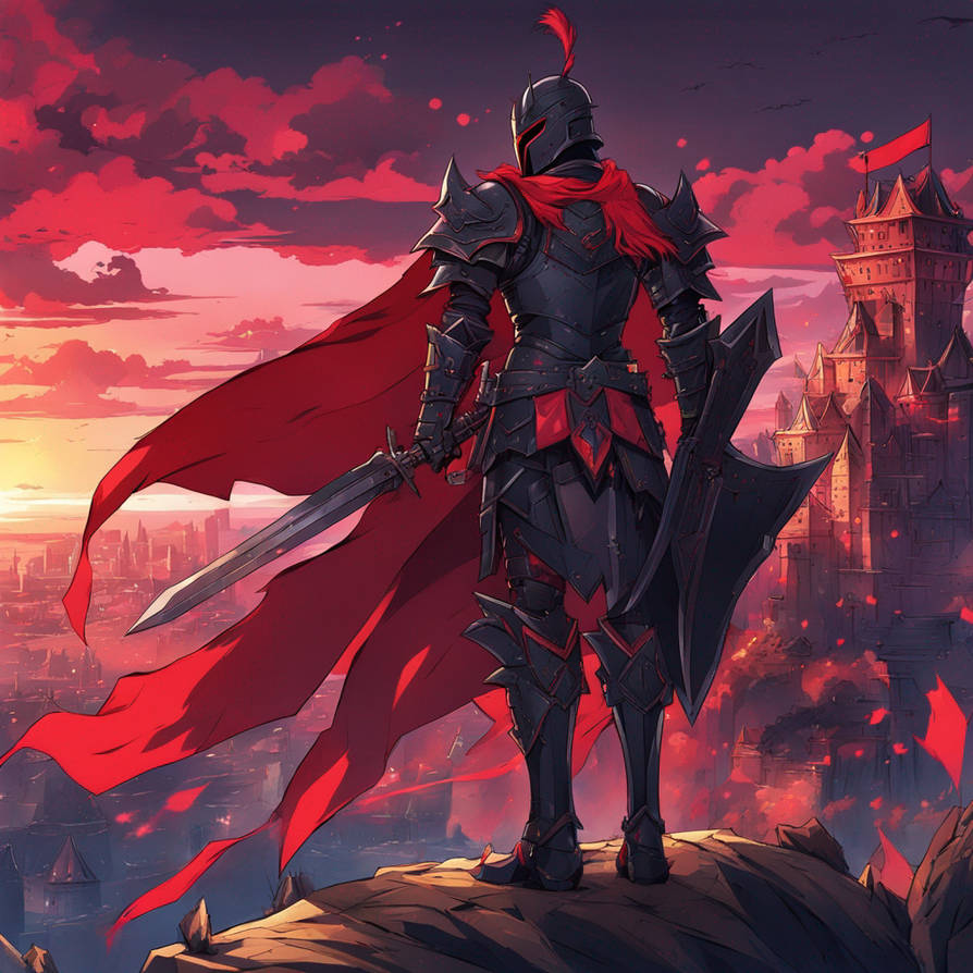 Black And Red Fantasy Knight With A Black Fort In by Neosubi on DeviantArt