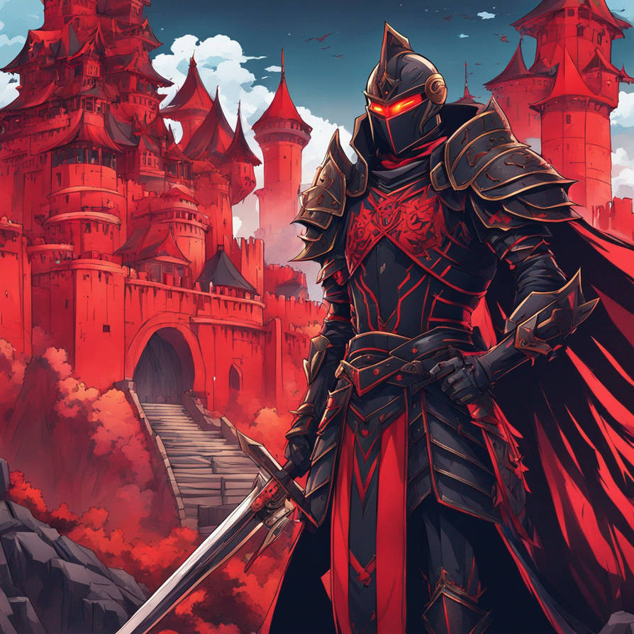 Red Knight Fanatsy Black And Red Fantasy Knight With A Black Fort In by Neosubi on DeviantArt