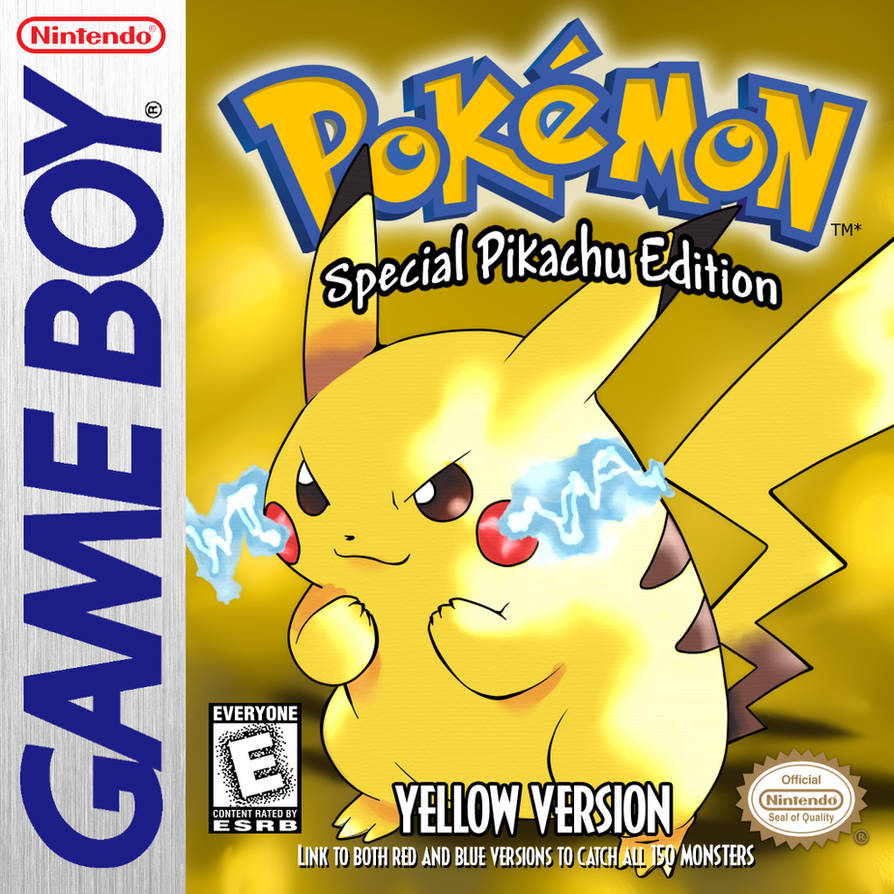 Pokemon Yellow Version (Game Boy) HQ Box Art by JadeLune on DeviantArt